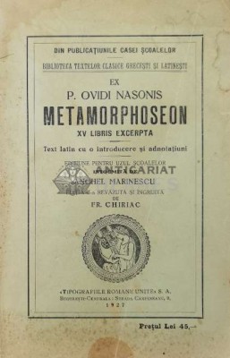 Ex P. Ovidi nasonis Metamorphoseon. XV libris excerpta (1927) - 1927 (AA6) foto