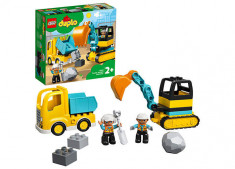 LEGO Camion si excavator pe senile Numar piese 20 Varsta 2 + ani foto