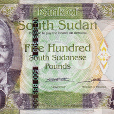 Bancnota Sudanul de Sud 500 Pounds 2020 - P16 UNC