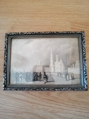 Gravura inramata, cca 1800 - Rusia imperiala foto