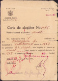 HST A762 Carte de alegător Rom&acirc;nia 1931