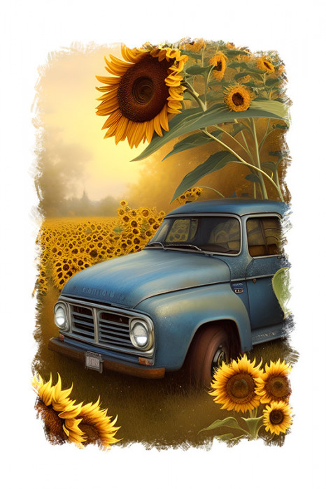 Sticker decorativ, Floarea Soarelui, Galben, 85 cm, 9451ST