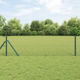 &Icirc;mprejmuire Hexagonală vidaXL Verde 0.8x50 m Oțel, St&acirc;lpi de &Icirc;mprejmuire vidaXL 13 buc Verde &Oslash;32 mm 120 cm Oțel Zincat