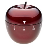 Timer analog pentru bucatarie APPLE, forma mar, otel inoxidabil, rosu, TFA 38.1030.05 Children SafetyCare