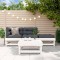 Gossi set mobilier de gradina cu perne, 4 piese, alb, lemn masiv