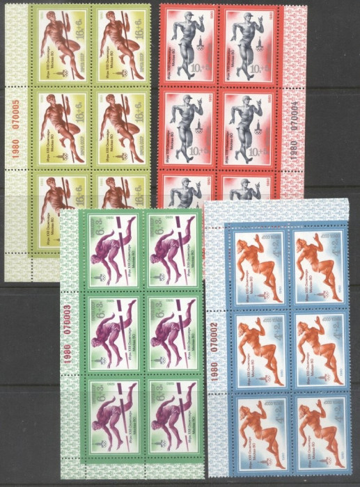 Russia USSR 1980 Sport Olympic Games Moscow 4 values x 6 MNH S.572