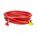 Set furtun gaz 5m cu stut butelie si 2 coliere, portocaliu, PVC, presiune 20 bar