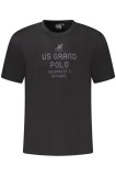 U.S. Grand POLO Tricou barbati cu imprimeu din bumbac, regular fit, negru, S