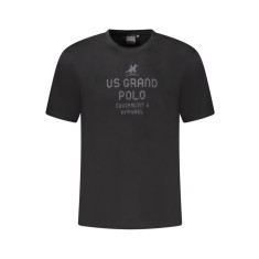U.S. Grand POLO Tricou barbati cu imprimeu din bumbac, regular fit, negru, S