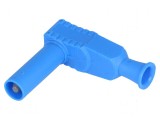 Conector banană 4mm 20A 1kVAC albastru cu izolație