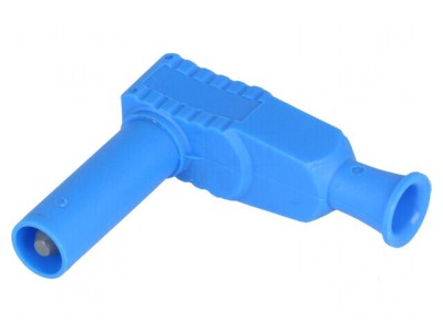 Conector banană 4mm 20A 1kVAC albastru cu izolație foto