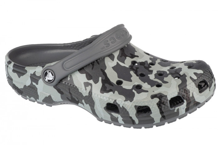 Papuci flip-flop Crocs Classic Spray Camo Kids Clog 207594-097 negru