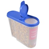 Cutie alimentara cu capac pentru cereale, container depozitare cereale, recipient mic dejun, plastic, albastru/transparent, 16.5 cm, Keeeper