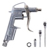 Pistol de suflat cu aer comprimat PT-14 AMiO, corp din aluminiu, 3 duze, 2 cuple, racord 1/4 inch standard 8,7mm, presiune de lucru 1,2-3 bar