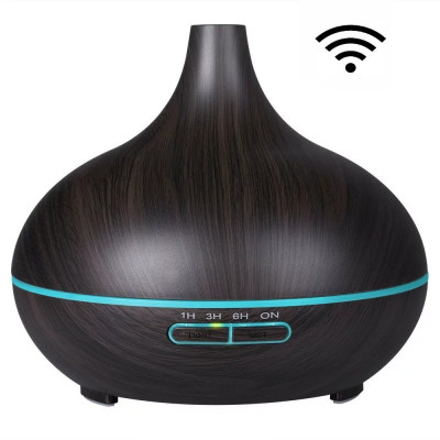 Difuzor aromaterapie cu ultrasunete Smart WiFi lumina LED 7 culori V-Rising VR-N10S 400 ml wenge foto