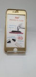 Cumpara ieftin Pachet Husa 360 + Folie + Cablu de date Cadou Iphone 8 Plus, Auriu