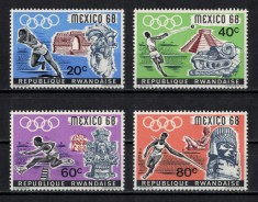 RWANDA 1968 - Sport, Jocuri Olimpice / serie completa MNH foto