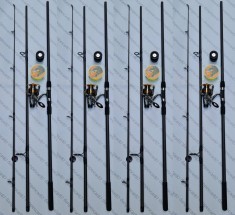 SET 4 Lansete WB EB1 3,9m din 3 bucati + 4 Mulinete DIAMANT KT6000 + 4 Role Fir