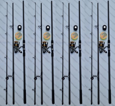 SET 4 Lansete WB EB1 3,9m din 3 bucati + 4 Mulinete DIAMANT KT6000 + 4 Role Fir foto
