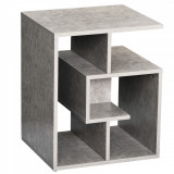 HOMCOM Bibliotecă Modernă pe 3 Niveluri din Lemn cu Efect Ciment, Dimensiuni 45x40x55cm, Gri Elegant | Aosom Romania