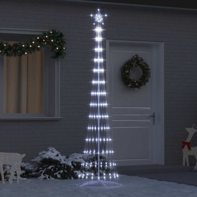 vidaXL Brad de Crăciun LED cu 290 LED Alb rece 70 x 70 x 250 cm Metal 42018776 foto