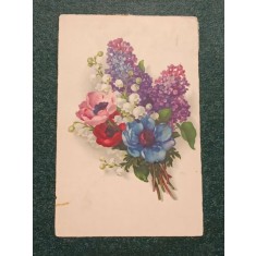 Flori, carte postala circulata 1916