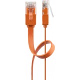 Cablu de retea RJ45 flat UTP Cat.6 1m Orange, Goobay G96403
