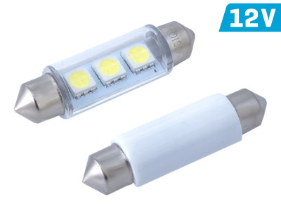 Bec Vision Festoon Sv8.5 41mm 12v 3x 5050 Smd Led, Alb, 1 Buc 58368 foto