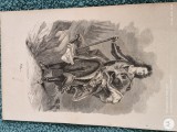 Gravura veche pe hartie cartonata lucioasa , pentru colectie sau pentru inramare pe un format A4 .deosebita