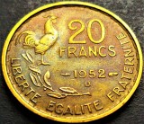 Cumpara ieftin Moneda istorica 20 FRANCI / FRANCS - FRANTA, anul 1952 *cod 484 C - litera B, Europa