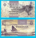 Insulele Feroe (p#31) 200 Kronur 2011 UNC &#039;Molie Fantomă&#039; serie: 565948C