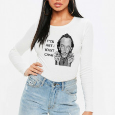 Bluza dama alba - Dali - I want CASH - M