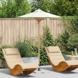 Umbrela gradina vidaXL, 150x210cm, bambus, alb crem, protectie UV, hidrofuga, balcon terasa