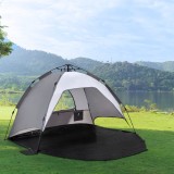 Cort plaja Mullsj&ouml; 215 x 135 x 140 cm gri inchis / gri deschis [pro.tec] HausGarden Leisure