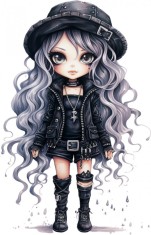 Sticker decorativ, Printesa Rock, Negru, 90 cm, 1331STK-9