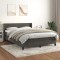 vidaXL Pat box spring cu saltea, gri &icirc;nchis, 140x200 cm, catifea 3131022