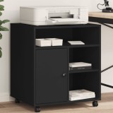 Gossi suport pentru imprimanta cu roti, negru, 60x50x67 cm