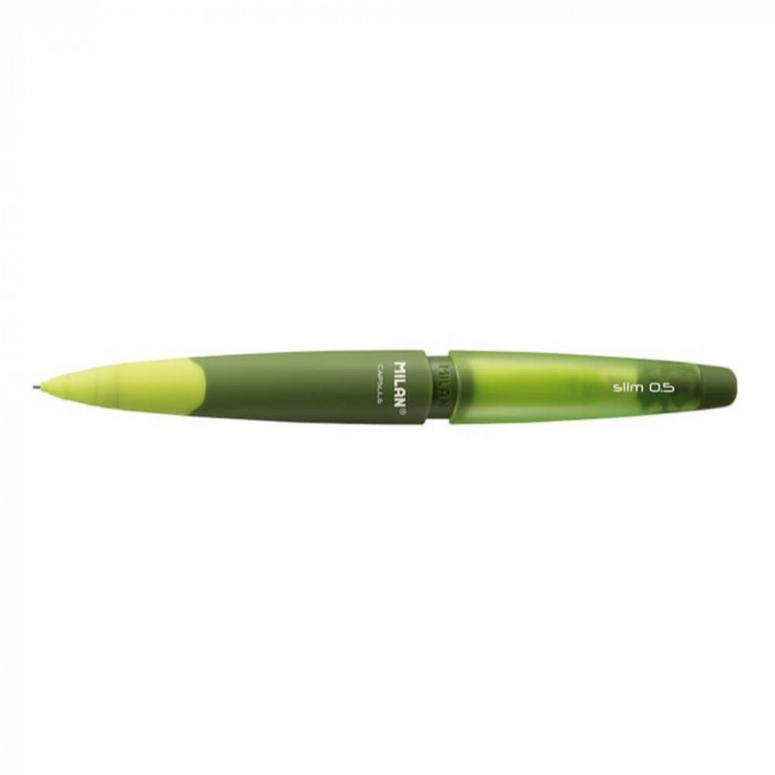 Creion Mecanic MILAN Capsule Slim, Mina de 0.5 mm, Corp din Plastic Verde, Creioane Mecanice, Creion Mecanic cu Mina, Creioane Mecanice cu Mina, Creio