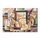 Tablou pictat manual cubism sintetic, Proiect simfonic, 100x70cm ulei pe panza, Vlad Soltan
