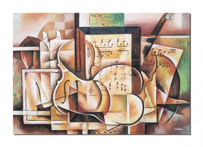 Tablou pictat manual nud cubism, Proiect simfonic, 100x70cm ulei pe panza, Vlad Soltan foto