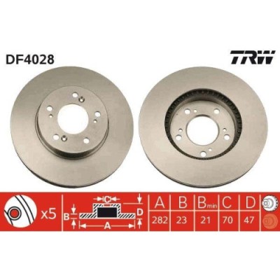 Set discuri frana Acura Rl; Honda Cr-V 1 (Rd), Hr-V (Gh), Integra Coupe (Dc2, Legend 3 (Ka), Odyssey Mpv - Multi-Purpose Vehicle (Ra ), Prelude 5 (Bb foto