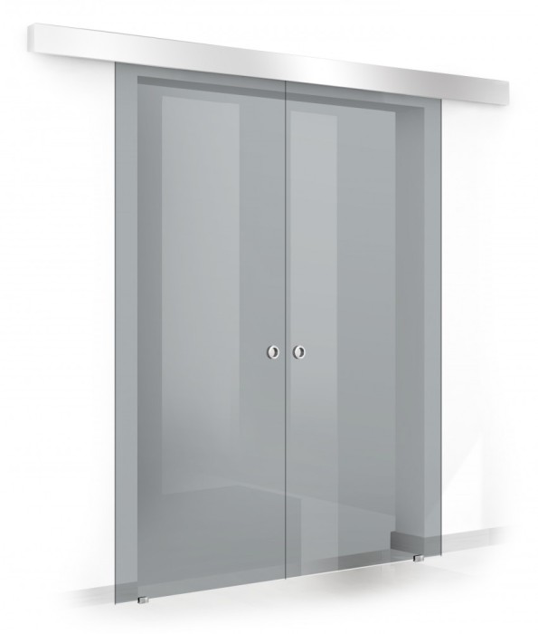 Usa culisanta Boss &reg; Duo 80+80x215 cm, sticla gri securizata, glisanta in ambele directii