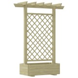 vidaXL Pergolă de grădină cu jardinieră, 162 x 56 x 204 cm, lemn