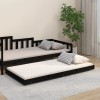VidaXL Cadru de pat, negru, 75x190 cm, lemn masiv de pin 823513