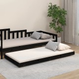 VidaXL Cadru de pat, negru, 75x190 cm, lemn masiv de pin 823513