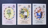 Tristan da Cunha 1981 Nunta Regală Prințul Charles și Prințesa Diana Set Complet 3 Timbre MNH Neștampilat - A183