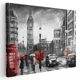 Tablou pictura peisaj urban Big Ben Londra Tablou canvas pe panza CU RAMA 50x70 cm