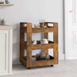 vidaXL Cărucior de bucătărie stejar fumuriu 60x45x80 cm lemn prelucrat