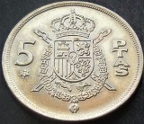 Moneda 5 PESETAS - SPANIA, anul 1977 *cod 1394 B (varianta 1975) = A.UNC