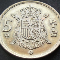 Moneda 5 PESETAS - SPANIA, anul 1977 *cod 1394 B (varianta 1975) = A.UNC